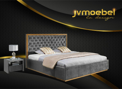 Luxury Bed Textile 2x Nightstand 3-piece Bedroom Set Furniture Beds Bed Frame